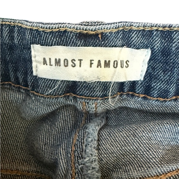 Almost Famous Blue Jean Shorts Distressed Frayed Hem - Picture 4 of 5